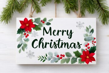 Merry Christmas sign decorating winter holiday season