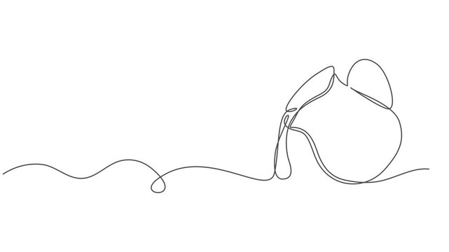 Pitcher for milk continuous one line drawing animation, Abstract jug, pitcher for milk, water, juice and Viennese waffles, dessert for breakfast, Self drawing animation one continuous line draw, logo