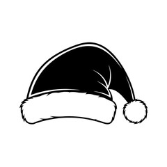 Embrace festive cheer with this iconic Santa hat outline, perfect for holiday designs and winter celebrations that spark joy and imagination.