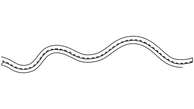 road continuous one line drawing animation, Self drawing line animation road continuous one single line drawn concept video, Self drawing line animation road continuous one single line drawn concept