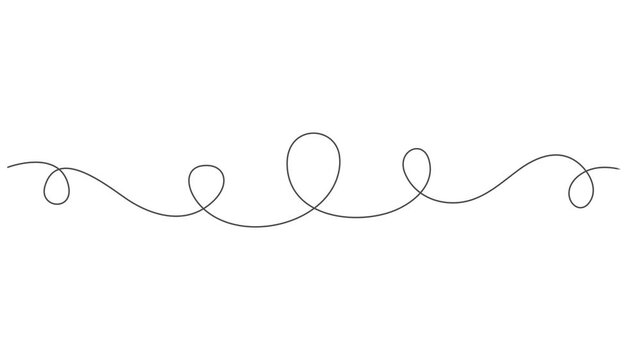 squiggle line continuous one line drawing animation, Squiggle line animation continuous one line drawing, Squiggle line animation continuous one line drawing, Abstract hand drawn dividing thin wave