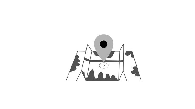 Minimalist Map with Location Pin Animation