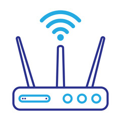wifi router icon — wireless internet signal device symbol, modern network connection technology illustration, communication equipment vector for web, app, and digital design
