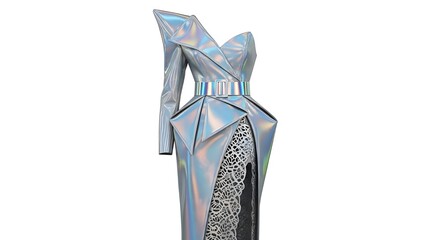 Pure Elegance The Girl dress 2050 style in white background