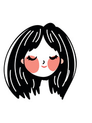 Vector illustration modern woman portrait minimal design