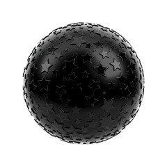 Sleek black sphere adorned with a mesmerizing pattern of embossed stars, offering a modern, sophisticated, and abstract visual for dynamic design projects.