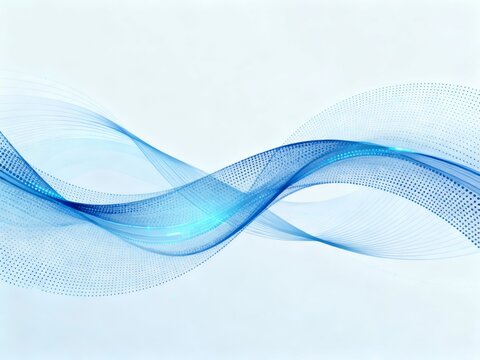Abstract blue wave pattern with digital texture on light background