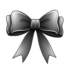 Elegant silver bow ribbon for festive occasions, gift wrapping, and luxurious branding projects