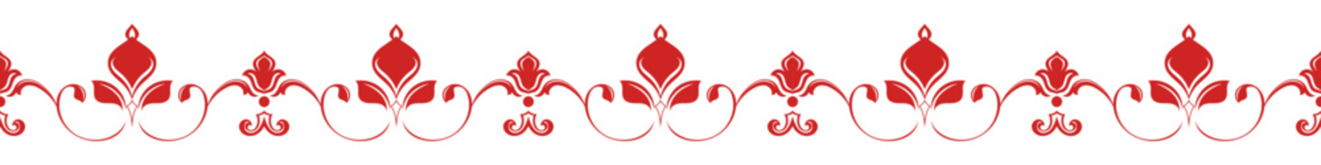 Red seamless border for vintage frame decoration