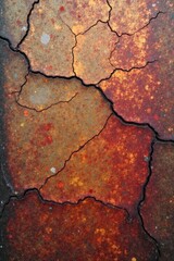 Cracked Concrete with Faded Spotted Stains A macro shot of a cracked concrete surface. The concrete should exhibit subtle, faded spotted stains and signs of weathering. Emphasize the rough texture,