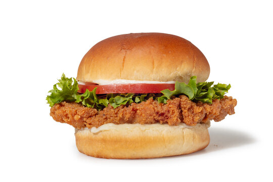Fried chicken sandwich on white 