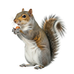 Obraz premium 3d realistic squirrel holding nut isolated on transparent background