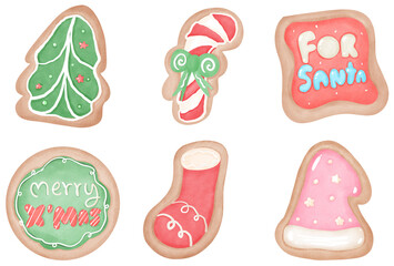 a collection of intricately decorated Christmas cookies in various festive shapes and designs, Cozy Christmas decorations PNG 300dpi