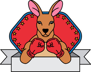 logotype of A cartoon of a kangaroo boxing