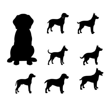 Dog Silhouette Icon Set