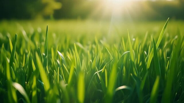Green Grass Waving in Breeze &ndash; Peaceful Natural Seamless Loop