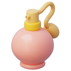 3d modern cosmetic perfume bottle with vintage atomizer