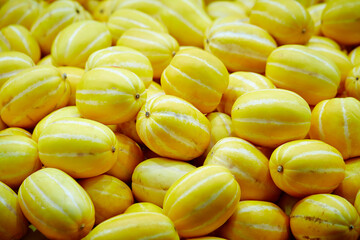 Yellow melons on the market