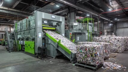 Smartintegrated plastic waste compactor with digital interface in medium shot emphasizing automated volume reduction and realtime monitoring for optimized waste processing. - Powered by Adobe