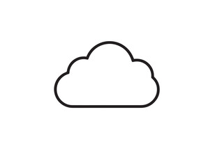 Fototapeta premium Cloud Computing Symbol Line Icon — Minimal Bold Outline Technology, Data, and Connectivity Vector Design