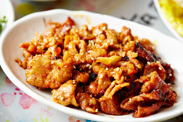 Korean spicy stir fried pork 