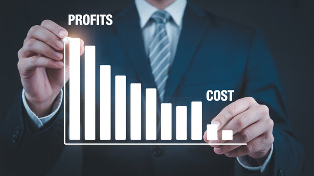 Business analytics visual profits cost decline image - Powered by Adobe