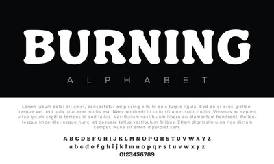 Burning alphabet letters font for logo