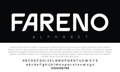 Fareno alphabet letters font for logo