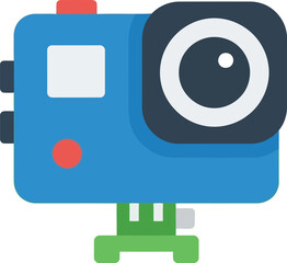 Vibrant action camera icon isolated minimalist design vector