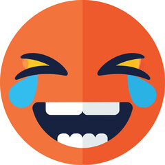 Laughing out loud emoji face tears of joy funny expression vector