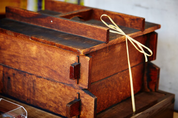 Bamboo steamer at a traditional market