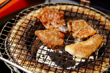 Grilled fish on the grill