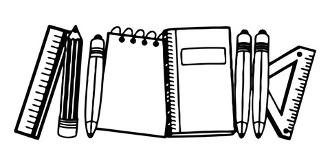 “Colorful school supplies arranged neatly on pastel background — back to school concept — background remove.”