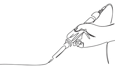 One line continuous Hand Holding soldering iron