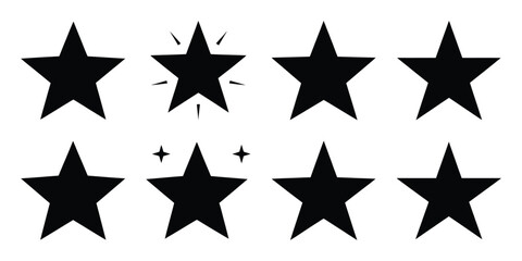 Obraz premium guiding star silhouette vector icon set