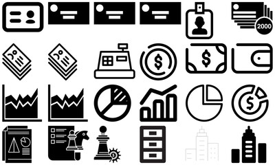 A minimal and modern startup vector, icon set representing essential business elements like idea, innovation, planning, success, and vision. Perfect for use in business presentations, pitch decks