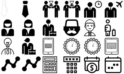 A minimal and modern startup vector, icon set representing essential business elements like idea, innovation, planning, success, and vision. Perfect for use in business presentations, pitch decks