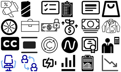 A minimal and modern startup vector, icon set representing essential business elements like idea, innovation, planning, success, and vision. Perfect for use in business presentations, pitch decks