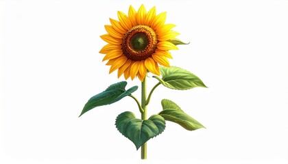 Sunflower with green leaves vibrant sunflower with lush green leaves capturing natural beauty and botanical elegance