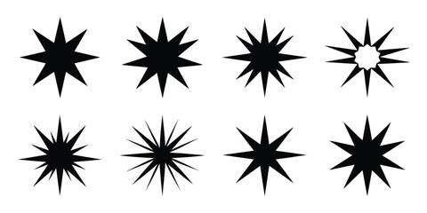 bethlehem starburst silhouette vector icon set
