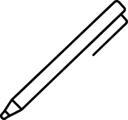 Digital Tablet and Stylus Line Art Transparent Background