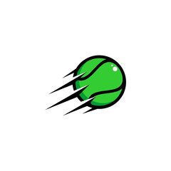Speed tennis ball, fast ball flying