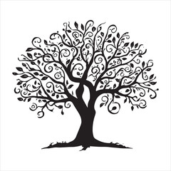 Obraz premium vector tree silhouette