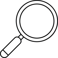 magnifying glass line art transparent background