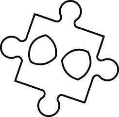 Puzzle pieces line art transparent background