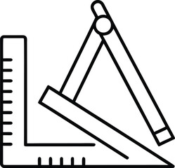 Ruler geometry tools line art transparent background