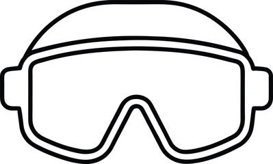 Safety goggles line art transparent background