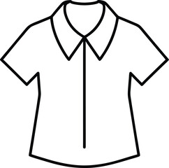 School uniform shirt line art transparent background
