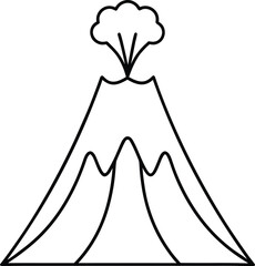 Science volcano model line art transparent background