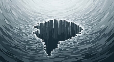 신비로운 푸른색 추상적 형상, 깊은 곳으로 빨려 들어가는 듯한 시각적 효과